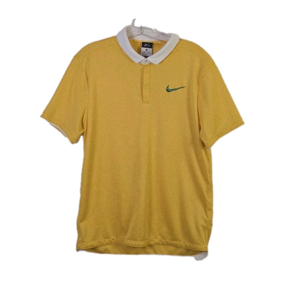 Nike Golf Men's Medium Bright Yellow Dri-Fit Short Sleeve Polo Shirt